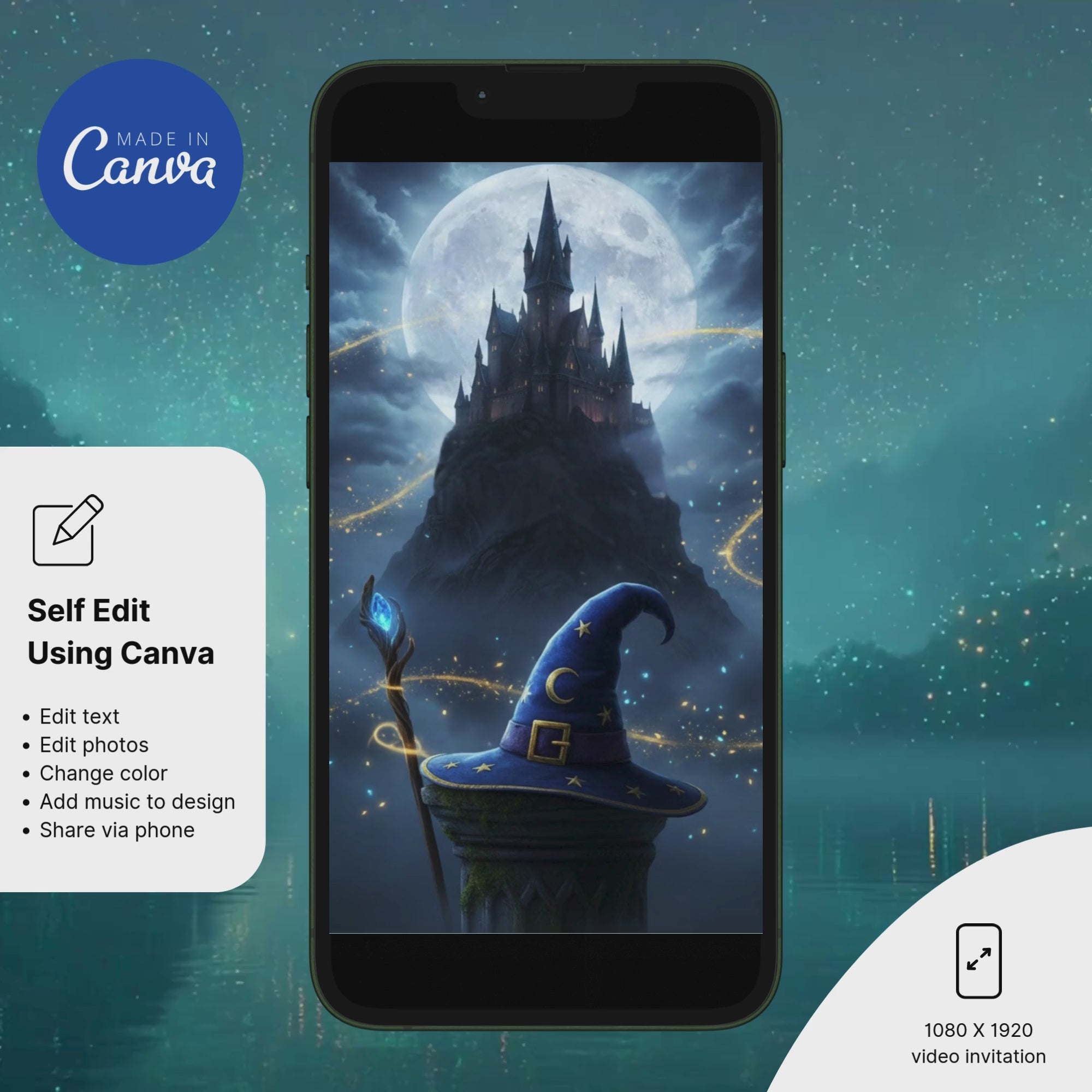 Wizards Witches Birthday Invitation